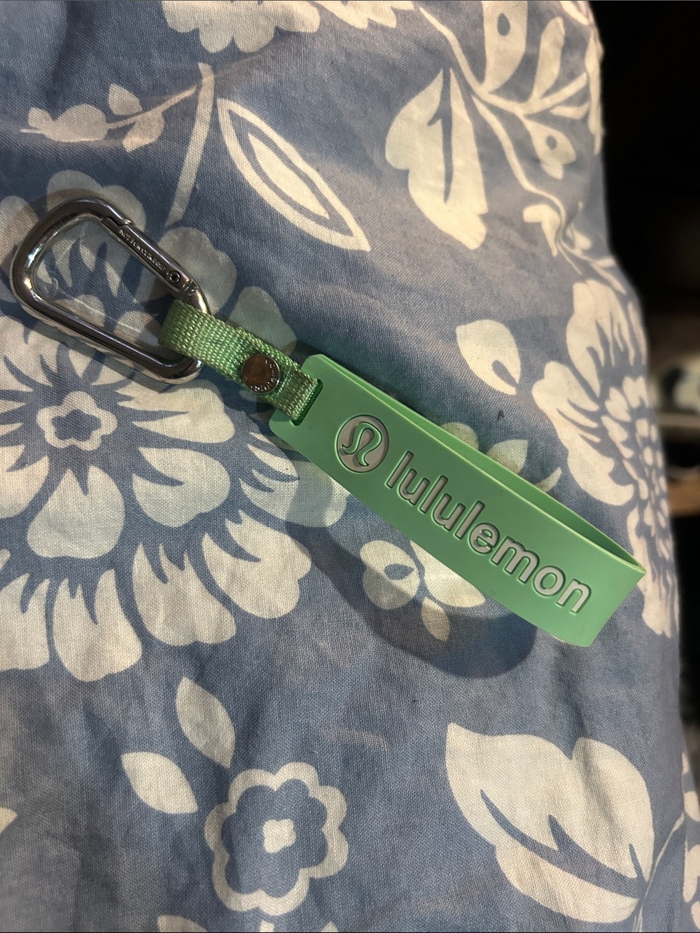 lululemon athletica Mint Green Silicone Keychain with Carabiner